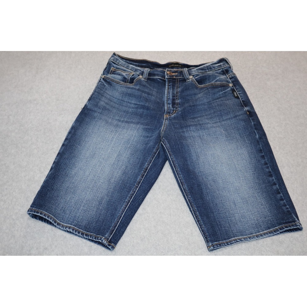 Silver Jeans Co Denim Shorts Women 30 Blue Mid Rise Bermuda Faded Stretch